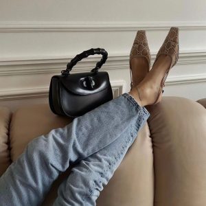 Gucci Bamboo Mini Top Handle Bag in Black