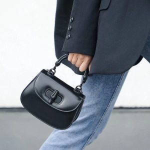 Gucci Mini Bamboo Top Handle Bag in Black